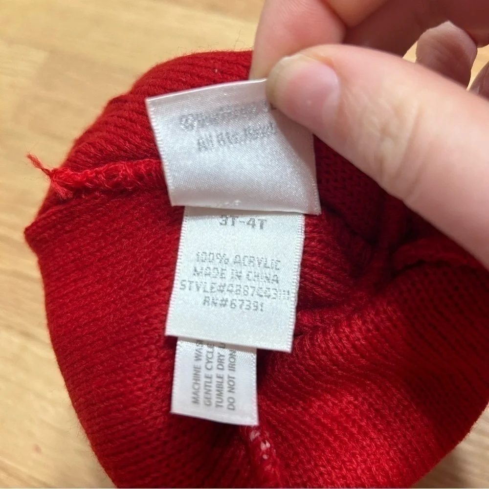 Koala Kids Knit Hat & Mittens Set NWT Red 3T-4T Fair Isle